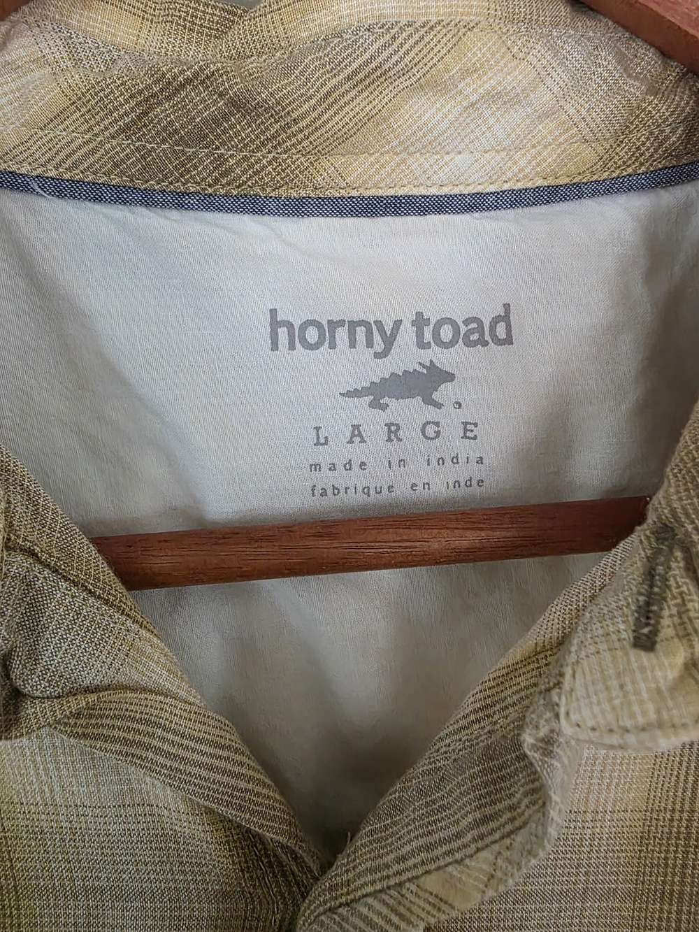 Horny Toad Toad&Co Plaid 100% Organic Cotton Short Sleeve Button Down Large - Picture 2 of 15